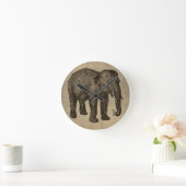 Vintage Elephant Runde Wanduhr (Zuhause)
