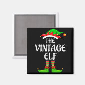 Vintage Elf Matching Family Group Christmas Party Magnet (Vorderseite/Rückseite)