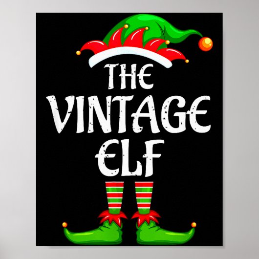 Vintage Elf Matching Family Group Christmas Party Poster (Vorne)