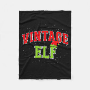 Vintage-Elf-Weihnachten-Familie-Matching-Gruppe-Xm Fleecedecke