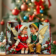Vintage-Elfen-Feenkinder Weihnachten