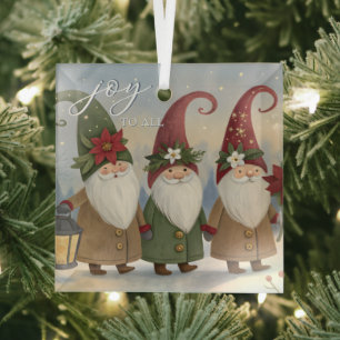 Vintage-Elfen-Freude für alle Weihnachtsbaumanhäng Ornament Aus Glas