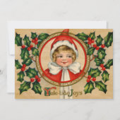 Vintage-Elfen-Mädchen-Weihnachtsgruß Feiertagskarte (Vorderseite)