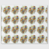 Vintage Elfen mit Spielzeug Geschenkpapier (Flach)