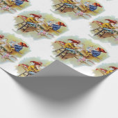 Vintage Elfen mit Spielzeug Geschenkpapier (Ecke)