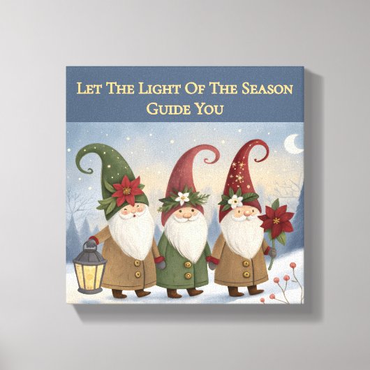 Vintage Elfen Winterspaziergang Stretched Canvas P Leinwanddruck (Vorderseite)