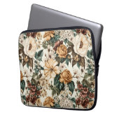 Vintage Elfenbein-Blume, Muster für mehrfarbige Ro Laptopschutzhülle (Vorderseite Links)