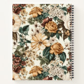 Vintage Elfenbein-Blume, Muster für mehrfarbige Ro Notizblock (Rückseite)