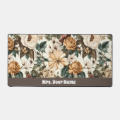 Vintage Elfenbein-Blume, Muster für mehrfarbige Ro Schreibtischunterlage (Vorderseite)