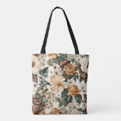 Vintage Elfenbein-Blume, Muster für mehrfarbige Ro Tasche (Rückseite)