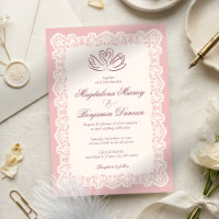 Vintage Elfenbein-Spitze Elegante Rosa Schwan Hoch