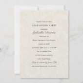 Vintage Elfenbeinblume Abschluss FotoCollage Einladung (Rückseite)