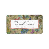 Vintage Elfenbeinhalterung Adressaufkleber (Vorne)