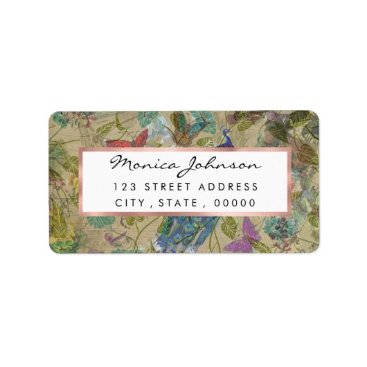 Vintage Elfenbeinhalterung Adressaufkleber (Vorne)