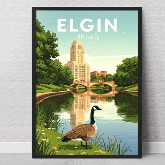 Vintage Elgin Illinois Poster