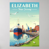 Vintage Elizabeth New Jersey Poster (Vorne)