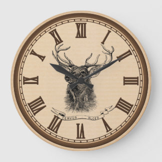 Vintage elk head home office wall clock große wanduhr