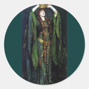 Vintage Ellen Terry als Lady Macbeth Runder Aufkleber