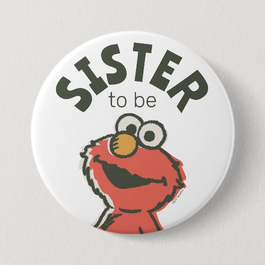 Vintage Elmo Baby Shower Schwester wird groß Button (Vorderseite)