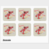 Vintage Elmo Hihi! Quadratischer Aufkleber (Blatt)