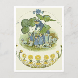 Vintage-Elsa-Beskow-Blumenfee-Postkarte Postkarte