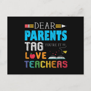 Vintage Eltern Liebe Lehrer Funny Back to School Postkarte