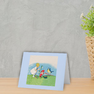 Vintage Elves Bird Ostereier Feiertagskarte