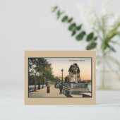 Vintage Embankensphinx Themse Postkarte (Stehend Vorderseite)