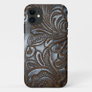Vintage Embossed Brown Leather Case-Mate iPhone Ca Hülle