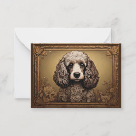 Vintage Embossed Copper Poodle Note Card Mitteilungskarte