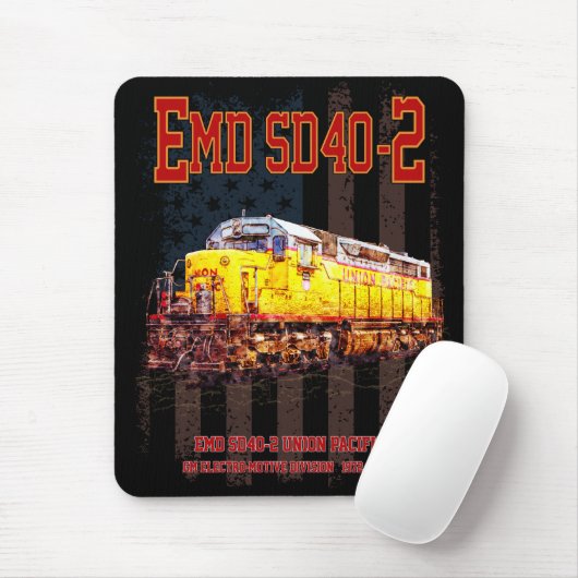 Vintage EMD SD40-2 Diesel-Lokomotive - amerikanisc Mousepad (Mit Mouse)