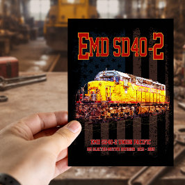 Vintage EMD SD40-2 Diesel-Lokomotive - amerikanisc Postkarte