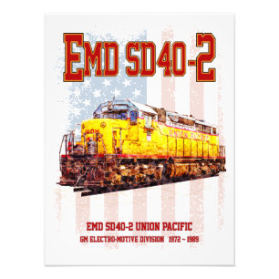 Vintage EMD SD40-2 Diesellokomotive amerikanische Fotodruck