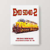 Vintage EMD SD40-2 Diesellokomotive Button (Vorderseite)
