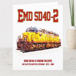 Vintage EMD SD40-2 Diesellokomotive. Dankeskarte