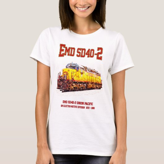 Vintage EMD SD40-2 Diesellokomotive. T-Shirt (Vorderseite)