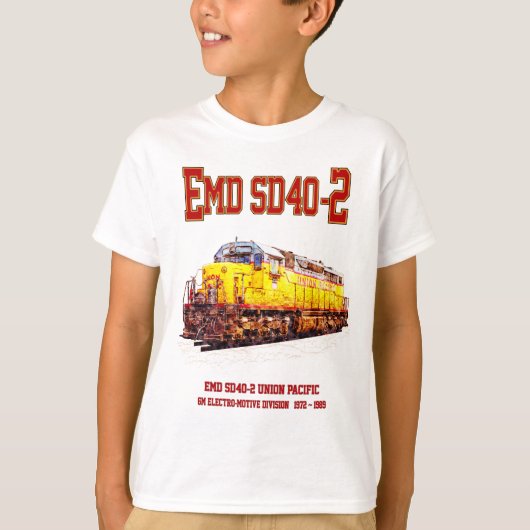 Vintage EMD SD40-2 Diesellokomotive. T-Shirt (Vorderseite)
