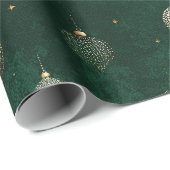 Vintage Emerald Gold Christmas Pattern  Geschenkpapier (Rolleneckpunkt)