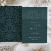 Vintage Emerald Green Aquamarin Floral Wedding Einladung