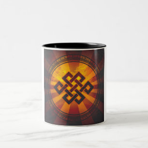 Vintage-Endlosknoten-Druck Zweifarbige Tasse