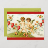 Vintage Engel auf Herzdraht Valentine Postkarte (Vorne/Hinten)