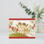 Vintage Engel auf Herzdraht Valentine Postkarte (Stehend Vorderseite)