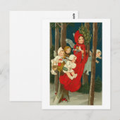 Vintage Engel bei der Nachtkarte Postkarte (Vorne/Hinten)