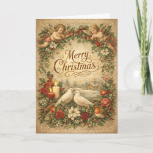 Vintage Engel Cherub Frohe Weihnachten
