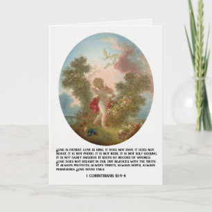 Vintage Engel Christlicher religiöser Valentinstag Feiertagskarte