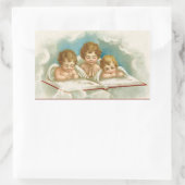 Vintage Engel der Kerbe Weihnachten Weihnachtsaufk Rechteckiger Aufkleber (Tasche)