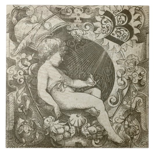 Vintage Engel Fliese (Vorderseite)