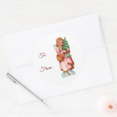 Vintage-Engel-Geschenkaufkleber Runder Aufkleber (Umschlag)