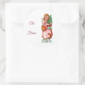 Vintage-Engel-Geschenkaufkleber Runder Aufkleber (Tasche)