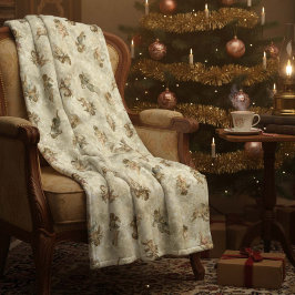 Vintage Engel Glittering Gold ID136 Fleecedecke